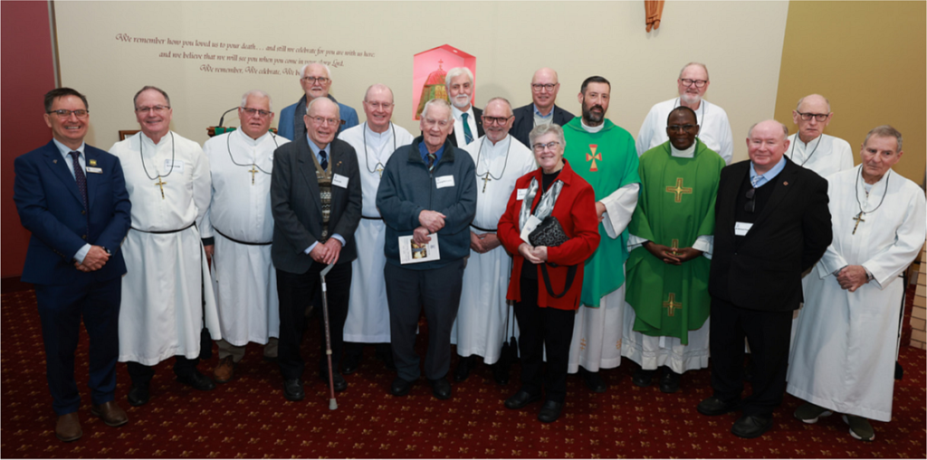 Pictured at RBCC to kick off the 100 Year Celebrations is current Principal Stephen Dwyer and past Marist Brothers and Sister of Mercy of RBCC.