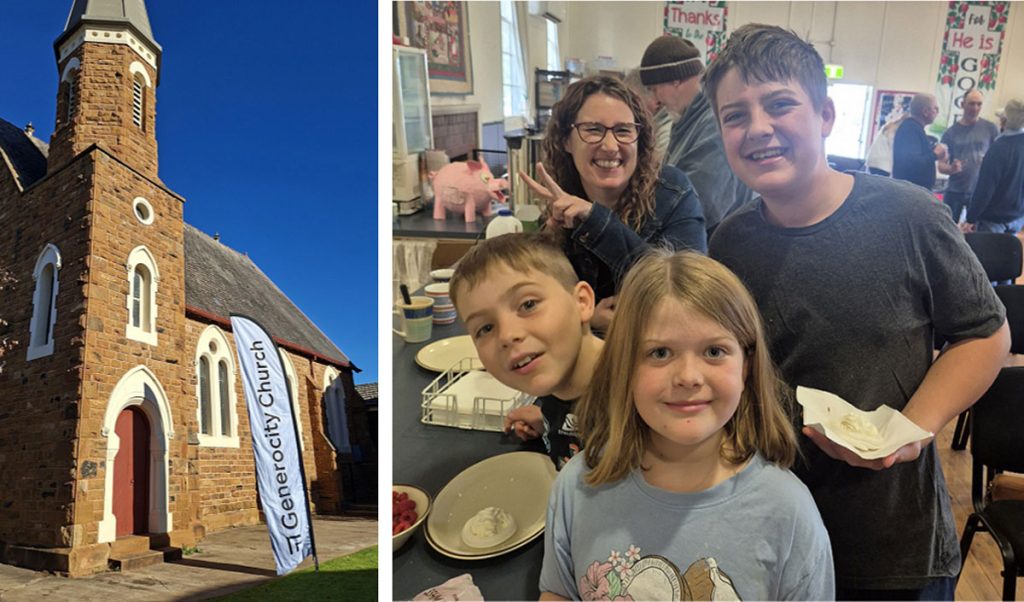 Left: The old Saint Andrew’s Church on Harold St is the new home for Generocity Church Forbes. Right: Pictured are a few of the Generocity Church Forbes crew.