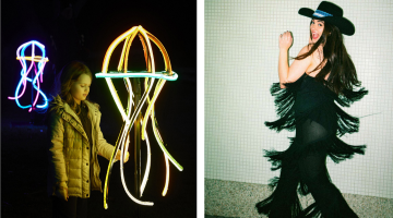 Left: Volter International is returning to Street Dreams with underwater-inspired neon light installations. Right: Gracey Denham-Jones is headlining the Street Dreams main stage.